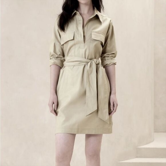 BANANA REPUBLIC TWILL UTILITY
MINI SHIRTDRESS - Picture 1 of 8